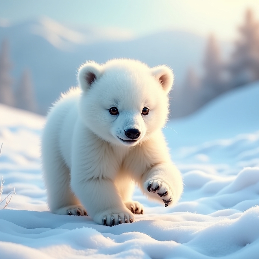 белый медвежонок