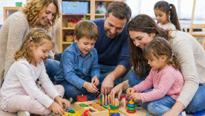 дети играют с родителями