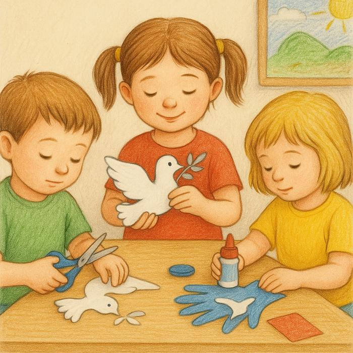 дети делают поделки к дню Победы