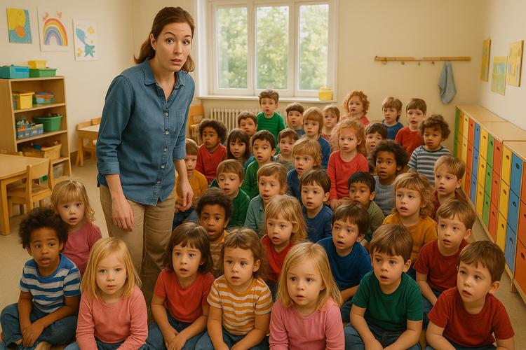 переполненная детьми группа детского сада