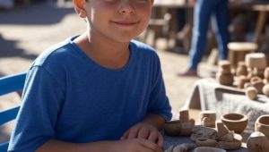 ребенок продает свои поделки