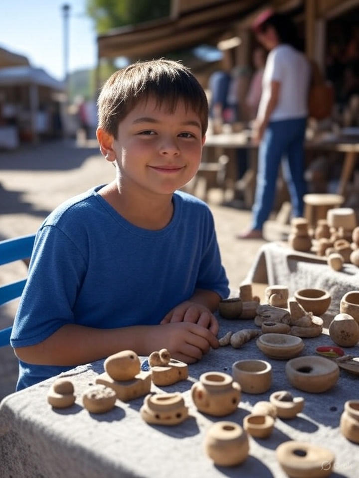 ребенок продает свои поделки