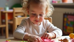 ребенок лепит из пластилина