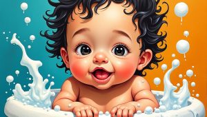 малыш купается