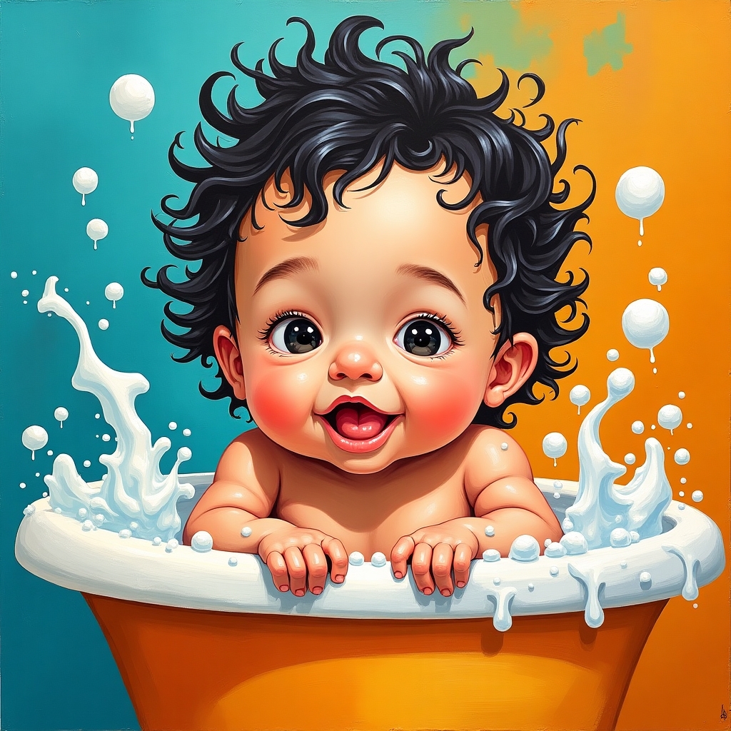 малыш купается