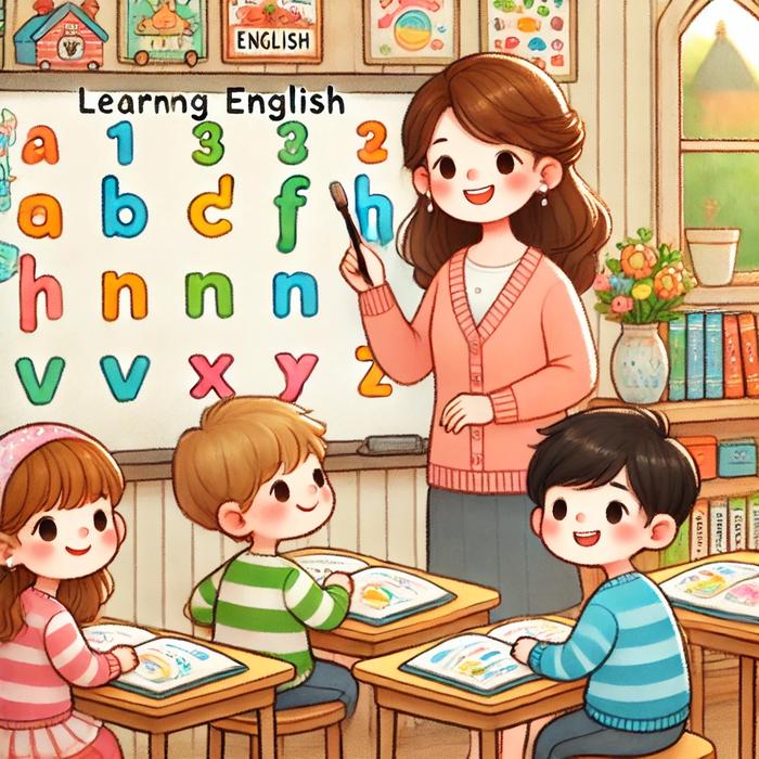 дети учат английский язык в детском саду