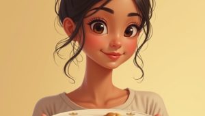 мама с тарелкой