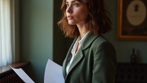 девушка м документами