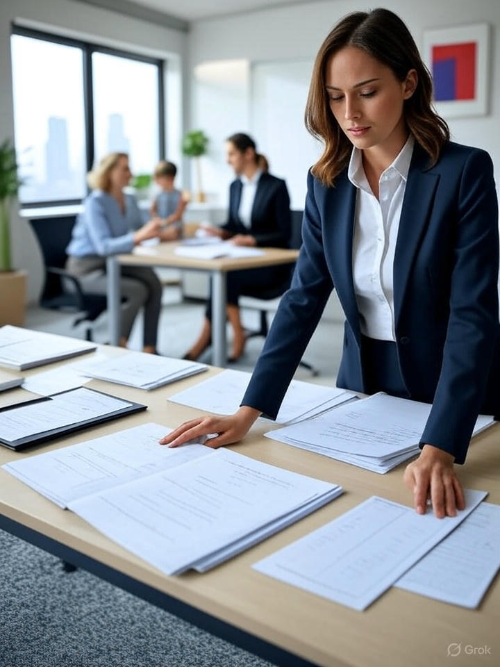 женщина и документы