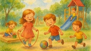 дети летом в детском саду