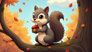 белочка в осеннем лесу