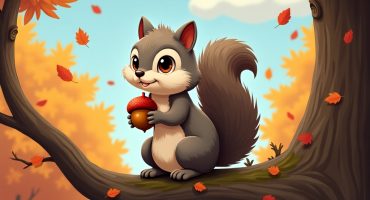 белочка в осеннем лесу