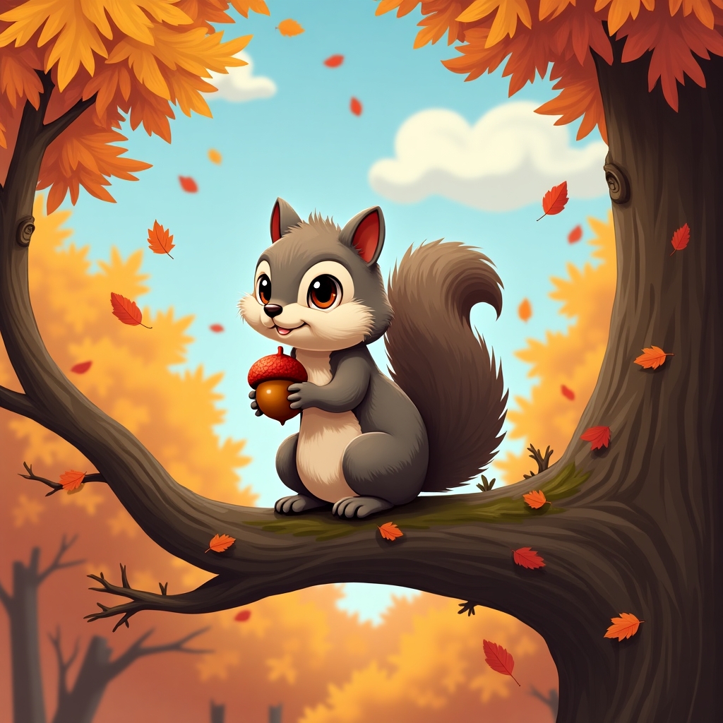 белочка в осеннем лесу