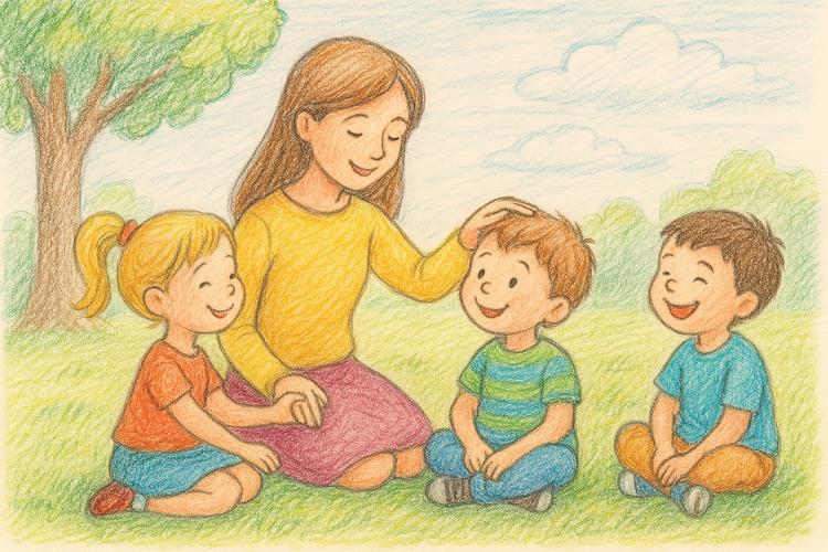 воспитатель и дети 