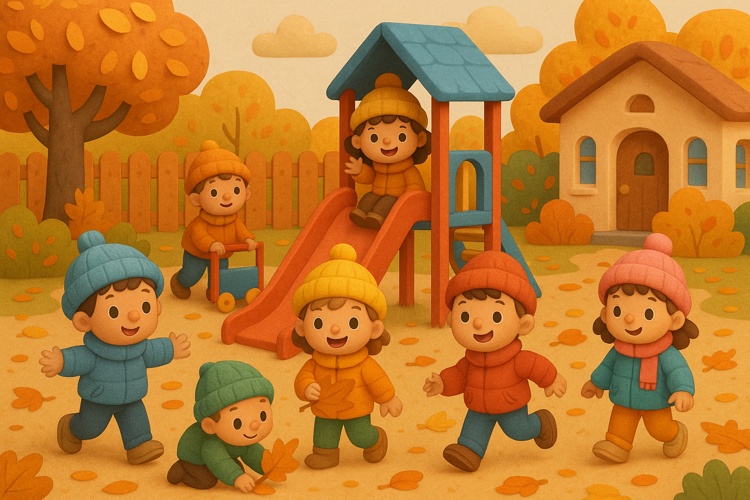 дети осенью в детском саду
